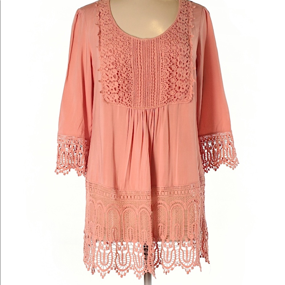 Coral crochet Detailed Blouse